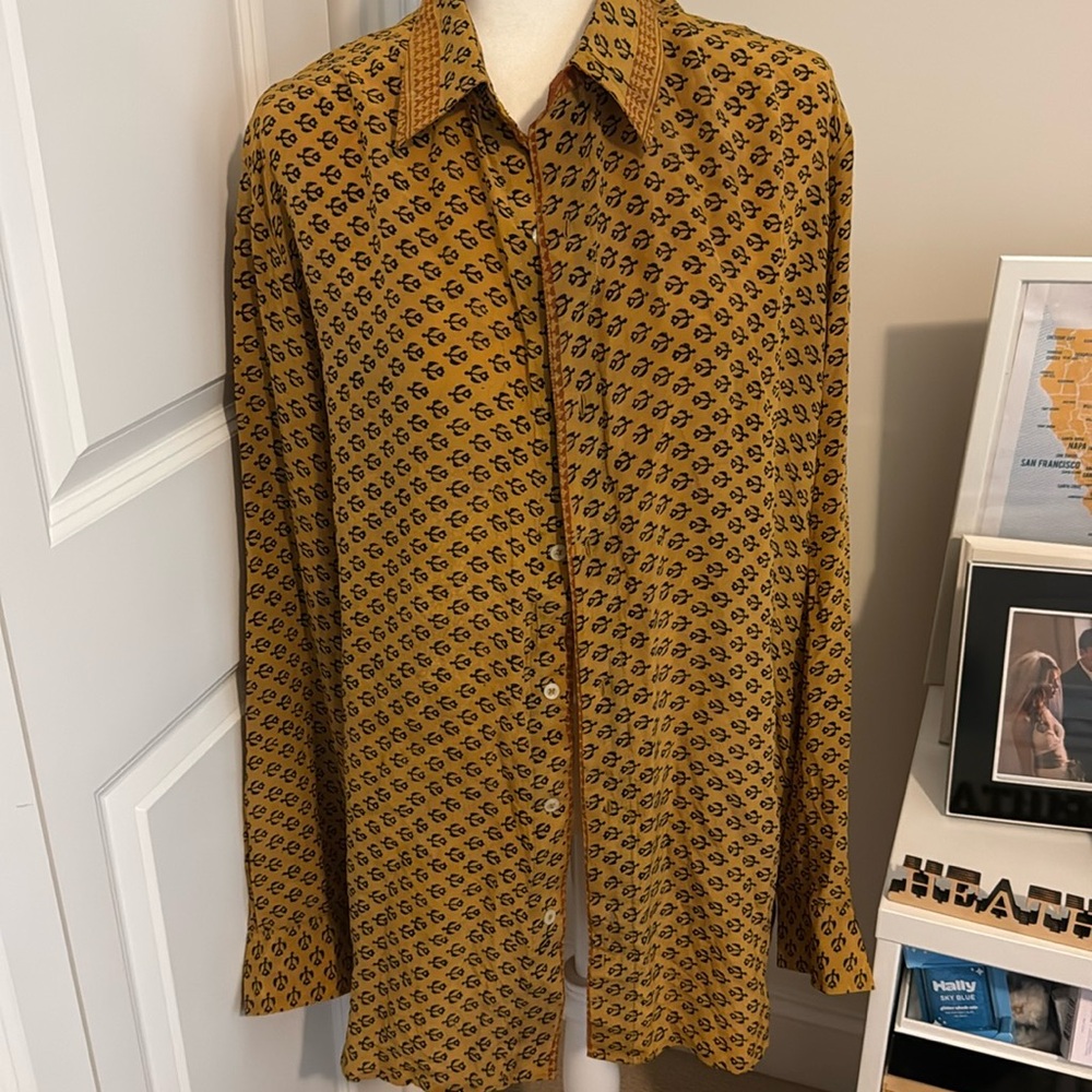 NewSun Child for free people Floral Boyfriend Shirt cover up  OS $395 100% silk